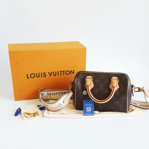 【95新】LV路易威登SPEEDY 系列M46222老花奶茶色肩带speedy20手提单肩包女士300326AK12 商品图1