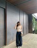深蓝原牛！设计感薄款褶皱显瘦防褪色牛仔裤阔腿裤 商品缩略图8