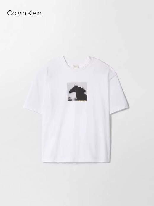 照片印花tee，复古美式半袖。小标刺绣宽松圆领情侣款t恤E040866 商品图6