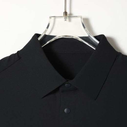 SDSA男装2026新款轻奢老钱风纯色按扣翻领短袖T恤舒适亲肤上衣 商品图1