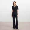 IWY/黑色短袖西装套装女夏职业装收腰阔腿裤两件套商务通勤正装6CP33 商品缩略图1