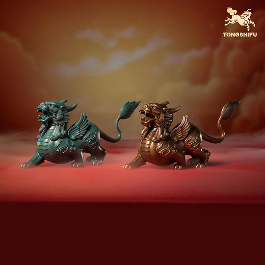 铜师傅《貔貅迎财》中式家居办公室铜摆件 乔迁新居开业装饰礼品 商品图0