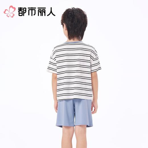 都市丽人睡衣儿童睡衣家居服竹纤维睡衣童装棉质短袖套装短袖短裤男女童通用睡衣JHC2M2 商品图2