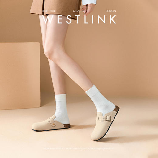 西遇厚底勃肯鞋女2026春夏新款绝美一脚蹬超火增高外穿半拖沙滩鞋V0066404 商品图2