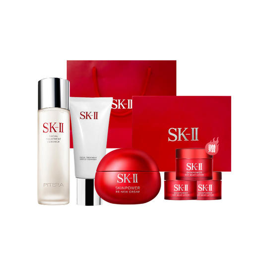 【跨境直邮】SK-II神仙水230ml+大红瓶80g（滋润版）+洁面乳120g{送大红瓶轻盈版15g*3+礼盒礼袋} 商品图6