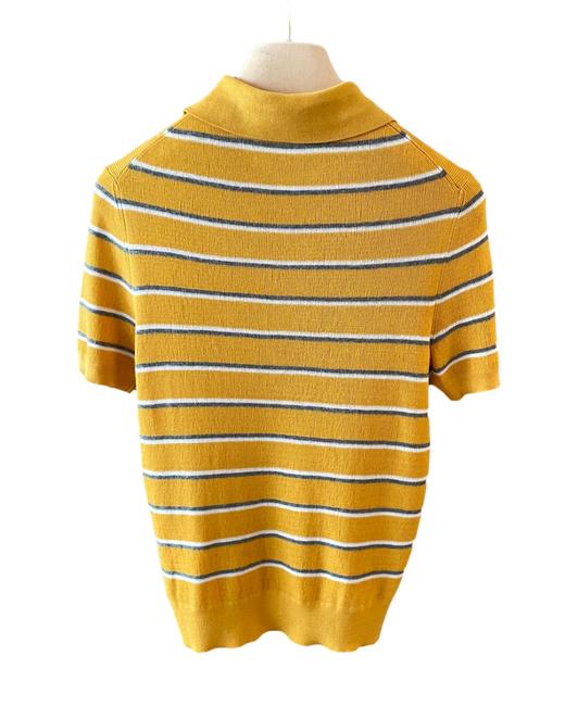 女款修身条纹针织Polo上衣ji017 商品图1