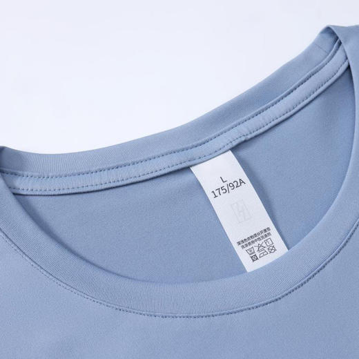 触感运动棉无感轻盈速干纯色圆领短袖上衣   HLS-GF81023# 商品图5