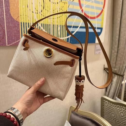 重磅推荐 迷你herbag 帆布老牛皮 迷你斜挎包 无质量问题不退换 商品图1