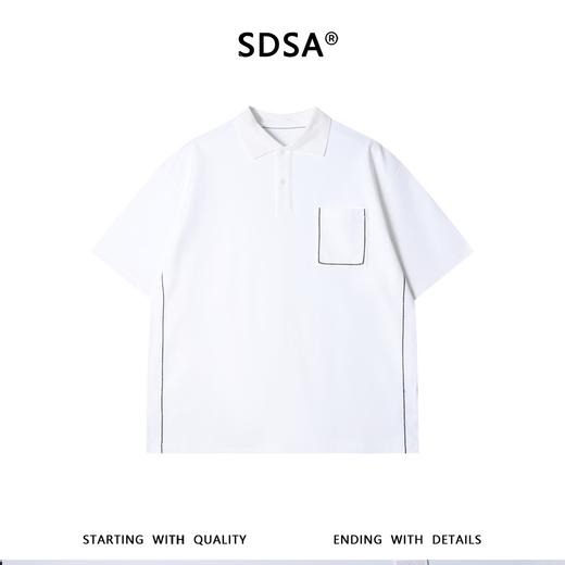 SDSA男装2026新款高贵轻奢商务简约明线口袋纽扣翻领短袖T恤百搭 商品图0