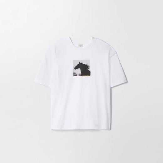 照片印花tee，复古美式半袖。小标刺绣宽松圆领情侣款t恤E040866 商品图7
