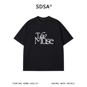 SDSA男装2026新款高贵轻奢美式简约撞色刺绣字母圆领短袖T恤百搭