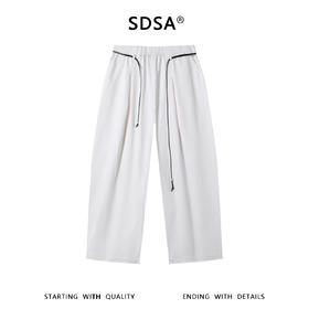 SDSA男装2026新款高贵轻奢韩系撞色抽绳阔腿休闲裤日系垂感休闲
