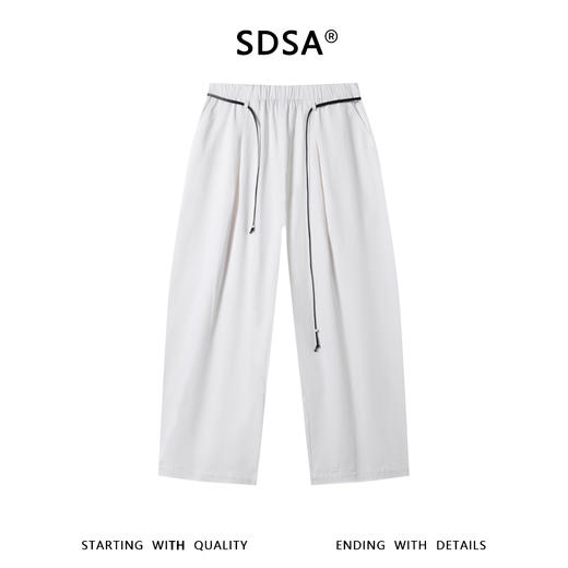 SDSA男装2026新款高贵轻奢韩系撞色抽绳阔腿休闲裤日系垂感休闲 商品图0
