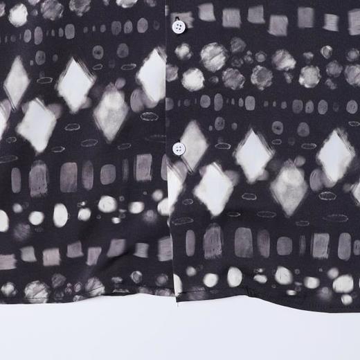 SDSA男装2026新款轻奢几何菱形满印古巴领短袖衬衫宽松复古上衣 商品图3