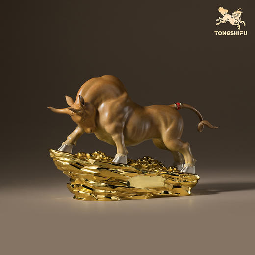 铜师傅《力耕千金》牛吉祥物客厅办公室 招财开业工艺品铜摆件 商品图3