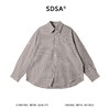 SDSA男装2026新款高贵轻奢格纹爱心刺绣长袖衬衫宽松翻领休闲上衣 商品缩略图0