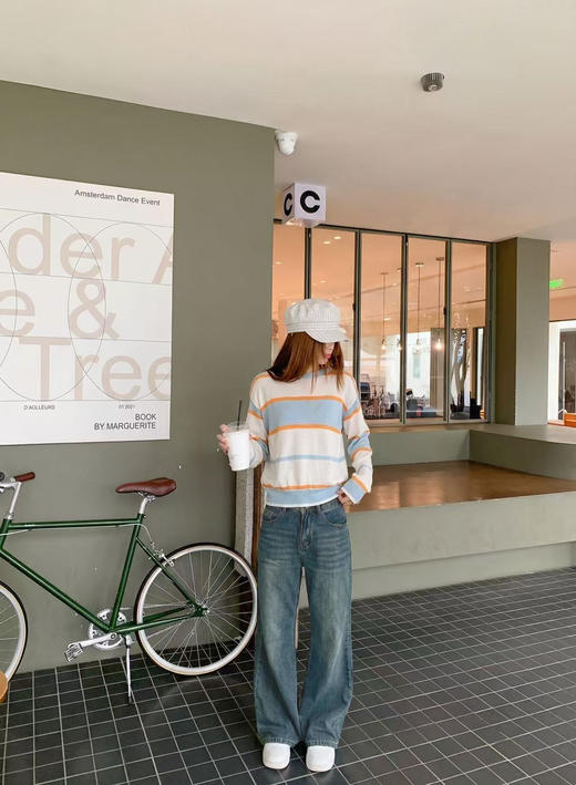 <曾小咸推荐>4.10现货秒杀 ！微信超特价！韩系撞色条纹针织t恤 日常159.99 立减90 秒杀69.99！！ 商品图6