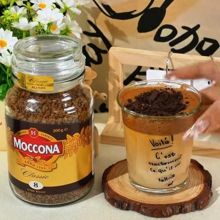 摩可纳8号深度黑咖啡 冷热可泡 10秒还原现磨口感 精选阿拉比卡咖啡豆 深度烘培基地直邮