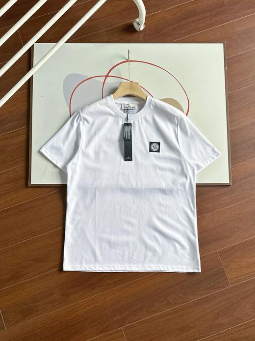 石头岛夏季胸前徽章LOGO短袖圆领T恤 商品图6