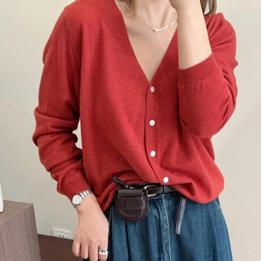 【实付89元到手2件！！加入购物车2件结算自动满减 拍一件不发货！！】PSQUEEN 基础V领针织衫 春季焕然一新 时尚百搭 柔软舒适 12色可选 商品图7