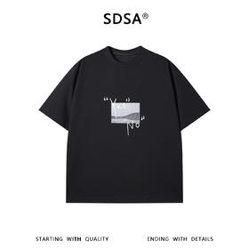 SDSA男装2026新款高贵轻奢美式简约趣味字母印花圆领短袖T恤百搭