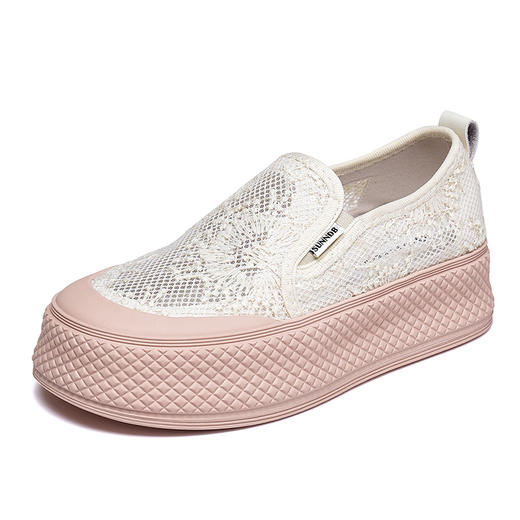 懒人一脚蹬厚底渔夫鞋夏季新款透气乐福鞋时尚休闲帆布板鞋BBK5177 商品图3