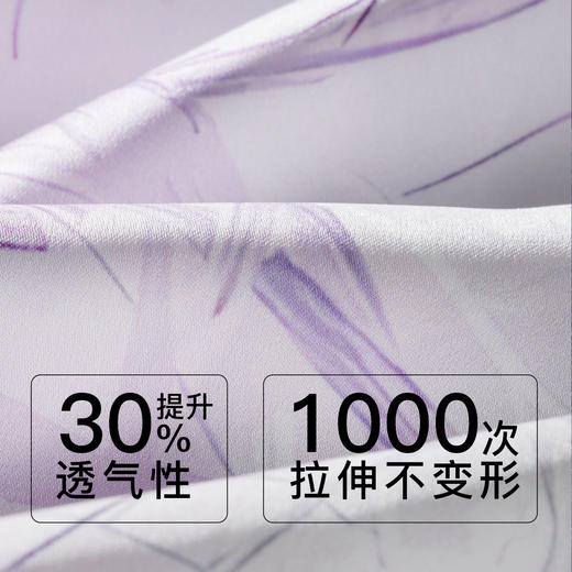 【59元超值新品】【秀黛】（小版）女印花丝质短袖裙仿丝温润爽滑贴身悬垂宽边袖口女士夏季短袖睡裙W2551093T【门店同款】 商品图2