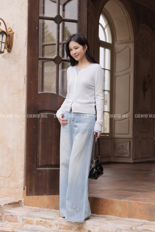 【门店同款】ENJOY夏季破洞水洗蓝阔腿裤 170694261 商品图2