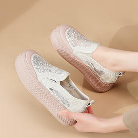 懒人一脚蹬厚底渔夫鞋夏季新款透气乐福鞋时尚休闲帆布板鞋BBK5177