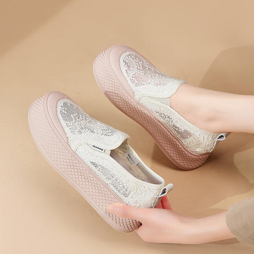 懒人一脚蹬厚底渔夫鞋夏季新款透气乐福鞋时尚休闲帆布板鞋BBK5177 商品图0