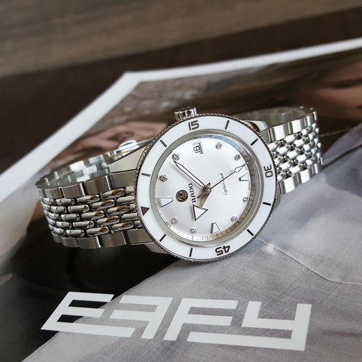 【95新】RADO 雷达R32500708自动机械机芯日期显示37MM（女款）库克船长系列精钢260326NJS08 商品图3