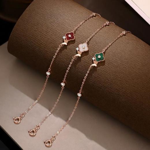 【蝴蝶四叶】纯银蝴蝶四叶草红玛瑙手链【JHY-A000066M-W】 商品图1
