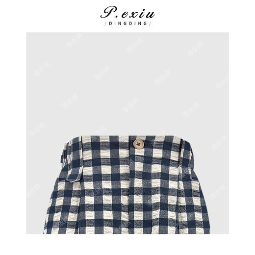 PanYiXiu/潘依绣【雾屿闲章】亚麻撞色格纹松弛感显瘦气球裤休闲裤 M9297 商品图2