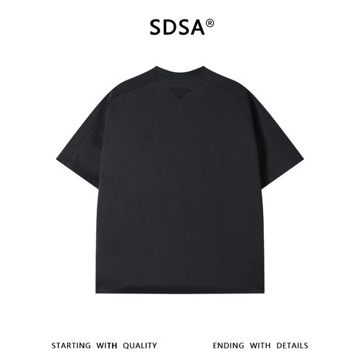 SDSA男装2026新款轻奢极简风口袋圆领短袖T恤后背倒三角设计百搭 商品图4