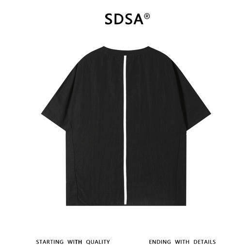 SDSA男装2026新款高贵轻奢简约拼接撞色织带设计圆领短袖T恤百搭 商品图4