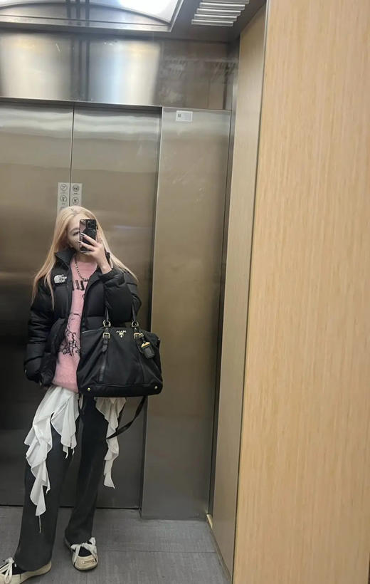 PRADA Tessuto 黑色 尼龙拼牛皮 大号斜挎包 商品图2