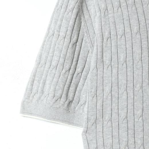 SDSA男装2026新款高贵轻奢老钱风针织纽花海鸥领短袖T恤百搭休闲 商品图2