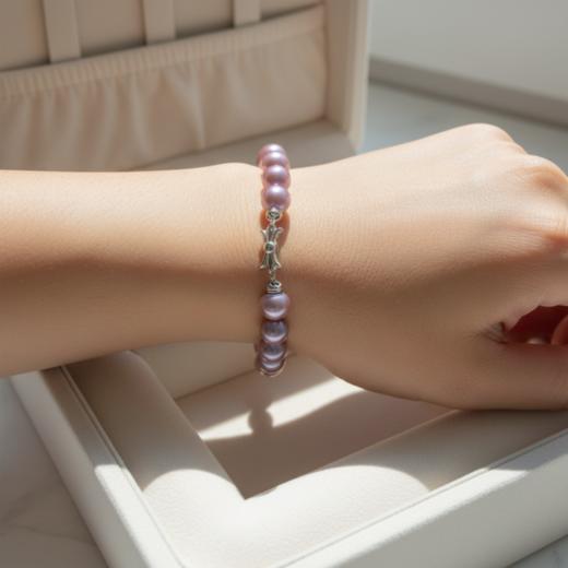 妖紫色爱迪生 11-12mm大颗粒珍珠手链 纯银扣 梦幻吸睛 [发：39] 商品图6