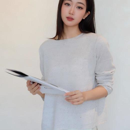 SUSX品牌2026新款星子落衣间 点子纱天丝亚麻针织衫B0126147（下单3-7天发货） 商品图1
