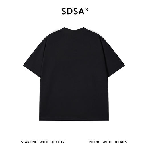 SDSA男装2026新款高贵轻奢美式简约撞色刺绣字母圆领短袖T恤百搭 商品图1