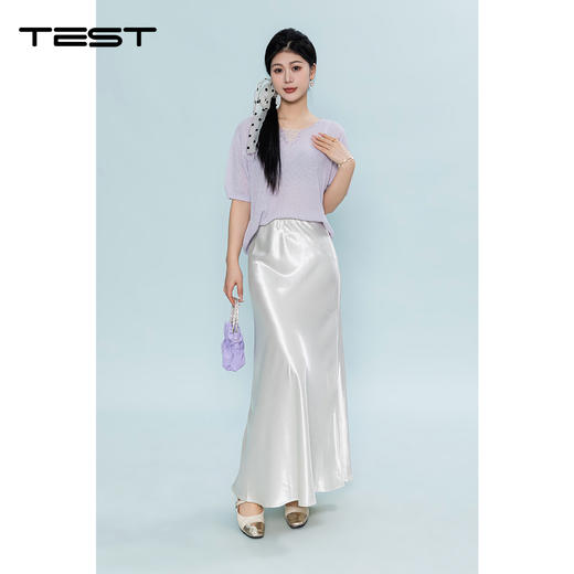 夏上新粉色镂空短袖薄款透气温柔风针织衫1262019 商品图2