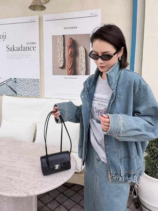 THS-无 香家 大牛工厂 preppy coco鱼子酱牛皮单肩包 CQ1434 商品图4