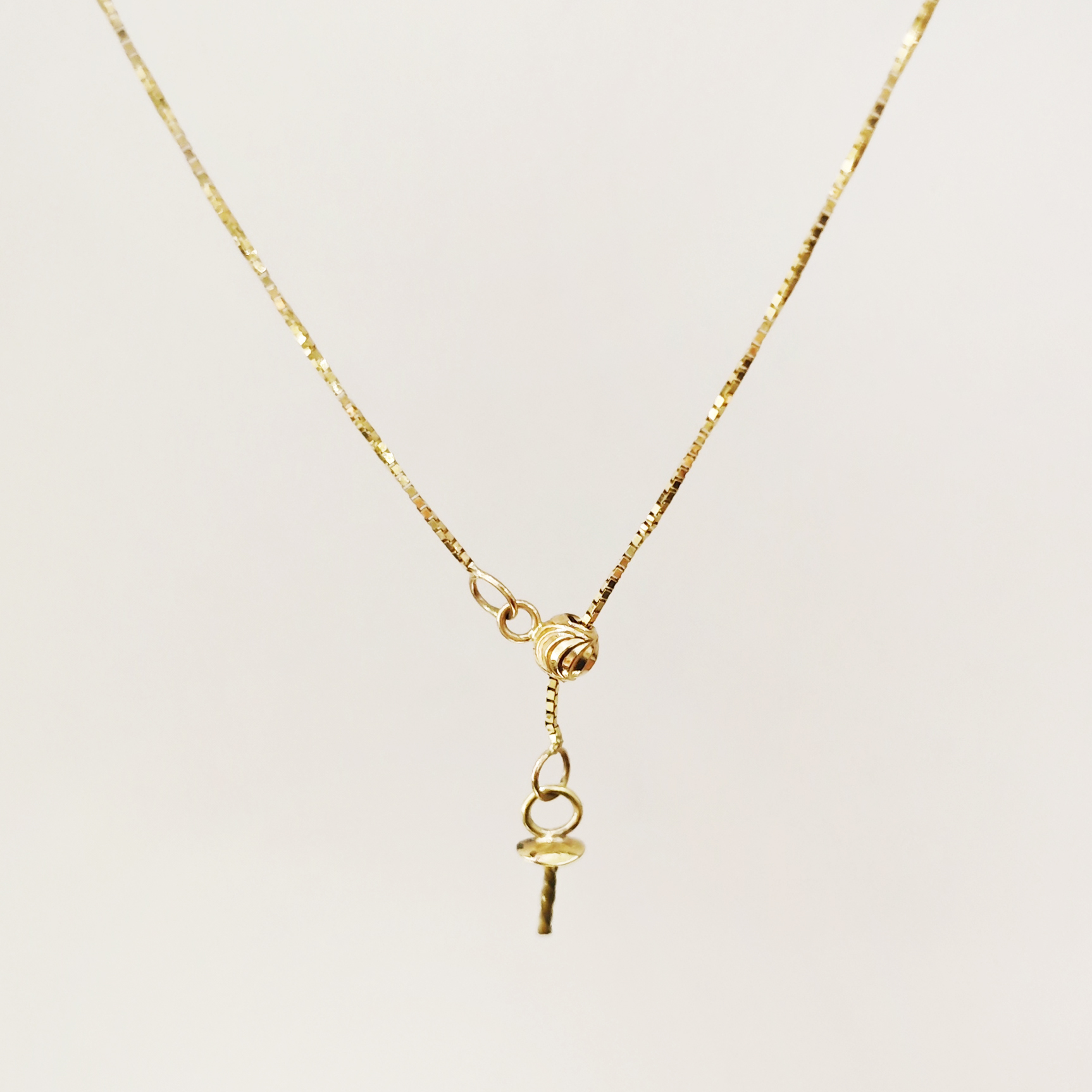 18K黄金项链（带钉配珠链)