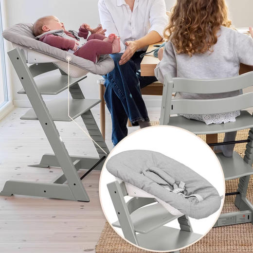 六件套 | 北欧Stokke Tripp Trapp儿童成长椅多功能学坐神器宝宝餐椅 餐椅TT 护栏套件 餐盘 安全带 新生儿套件 普通坐垫(随机款) 商品图8