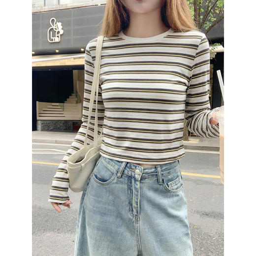 <曾小咸推荐>4.11现货秒杀 ！微信超特价！韩系彩色条纹t恤 日常119.99 立减60 秒杀59.99！！ 商品图3