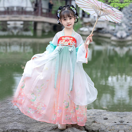 【团购】【苏城纪】清仓特价款汉服女童襦裙 荷韵 商品图0