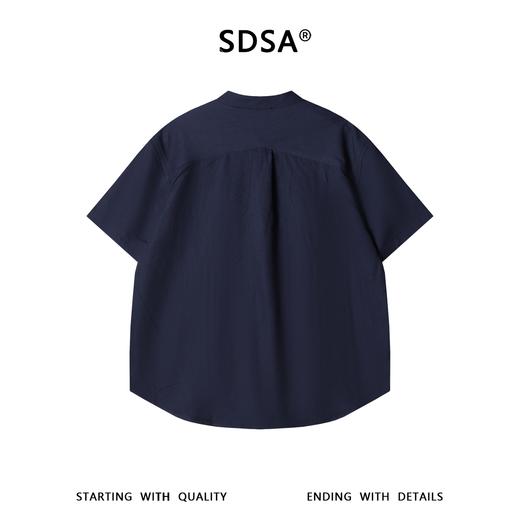 SDSA男装2026新款高贵轻奢立领单口袋短袖衬衫宽松休闲上衣 商品图4