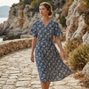 PALUOPO/PLV领系带商务通勤时尚双绉桑蚕丝连衣裙ES23753Z-A 商品缩略图5