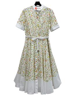 女款印花衬衫连衣裙ba010