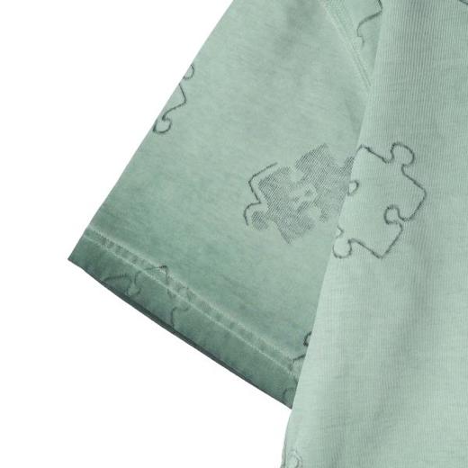 SDSA男装2026新款高贵轻奢拼图暗纹提花短袖T恤宽松圆领休闲上衣 商品图2